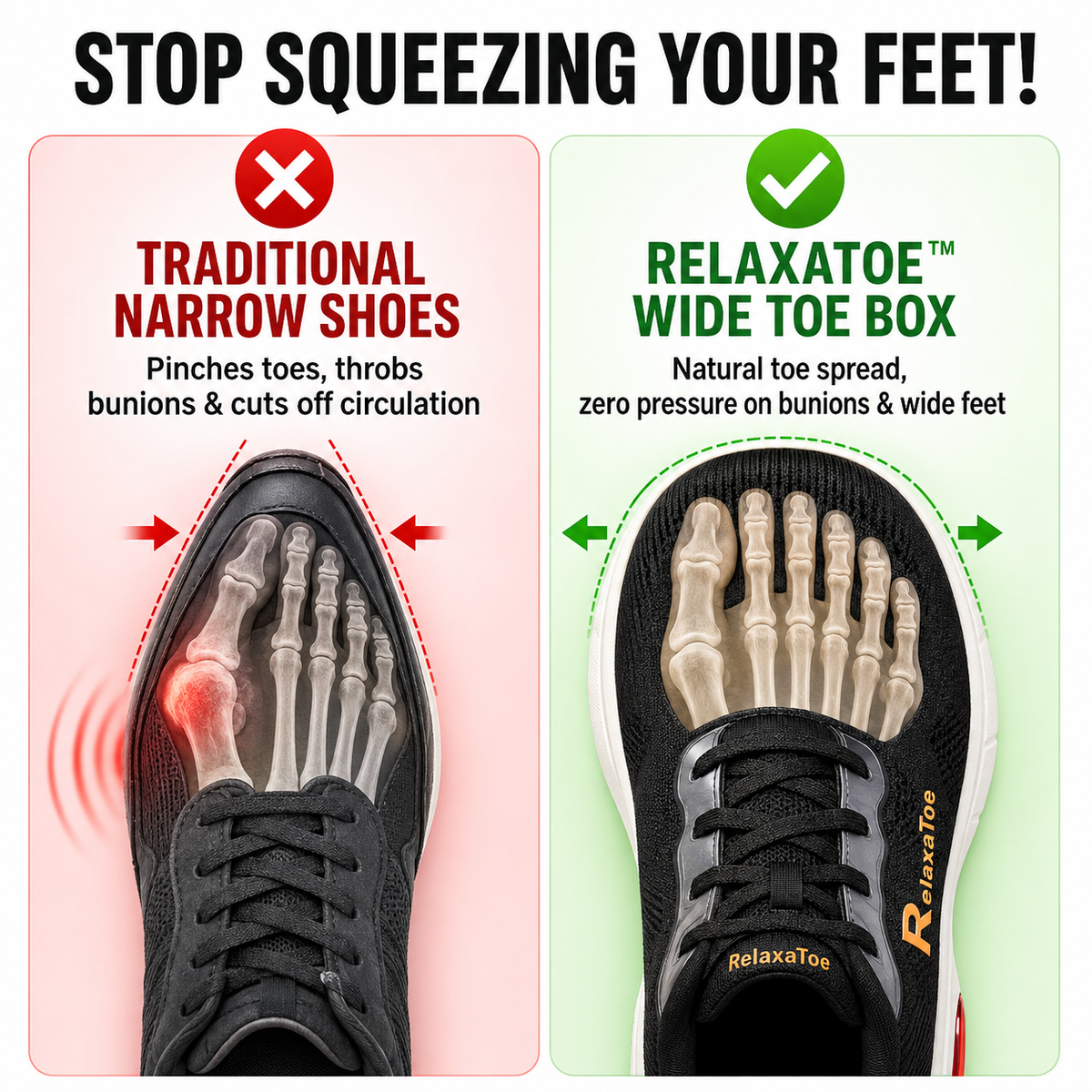RelaxaToe™ Widestep Hands-Free Walking Shoes（副本）