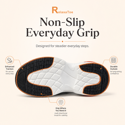 RelaxaToe Hands-Free Wide Toe Box Walking Shoes- Gray