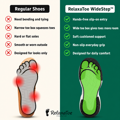 RelaxaToe Hands-Free Wide Toe Box Walking Shoes- Gray