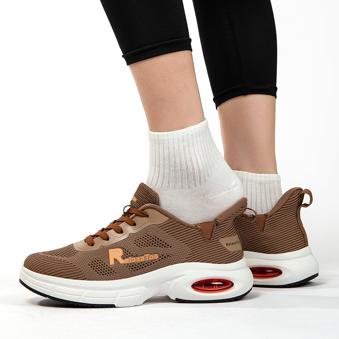 RelaxaToe Hands-Free Wide Toe Box Walking Shoes- Khaki
