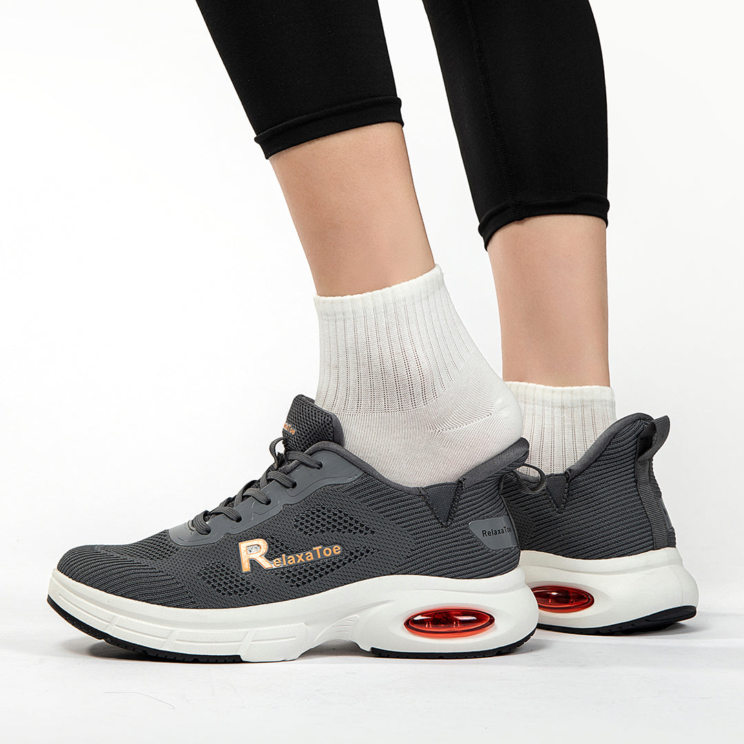 RelaxaToe Hands-Free Wide Toe Box Walking Shoes- Gray